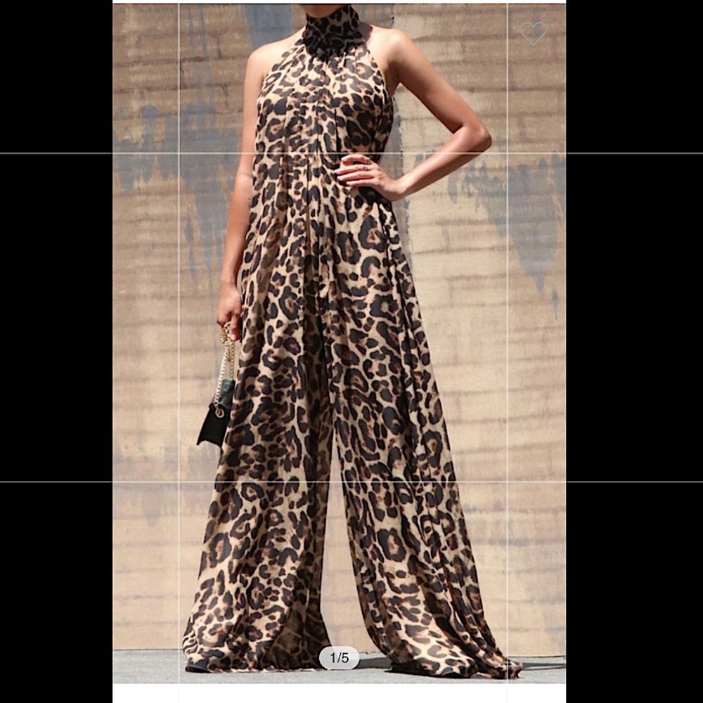 Leopard Print Jumpsuit Size Small